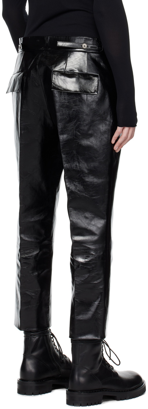 SAPIO Black Vitellino Leather Pants