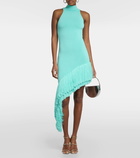 David Koma Fringed knitted midi dress