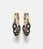 Sydney Evan 14kt gold (585/1000) hoop earrings with onyx and diamonds