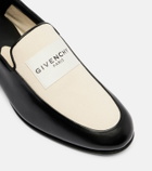 Givenchy Label leather and canvas loafers