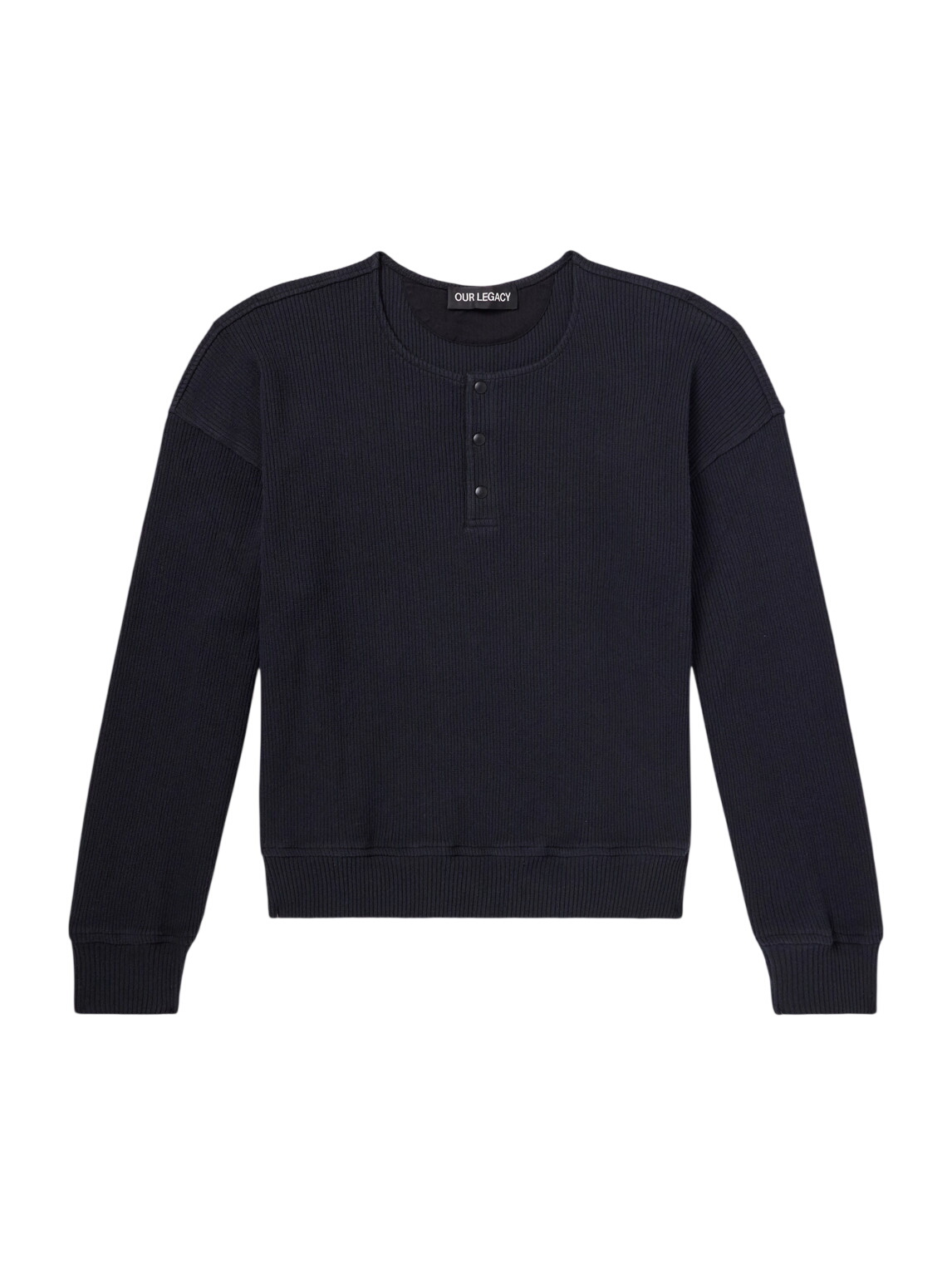 Our Legacy Fine ribbed-knit cotton Henley shirt Our Legacy