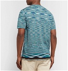 Missoni - Space-Dyed Knitted Cotton T-Shirt - Blue