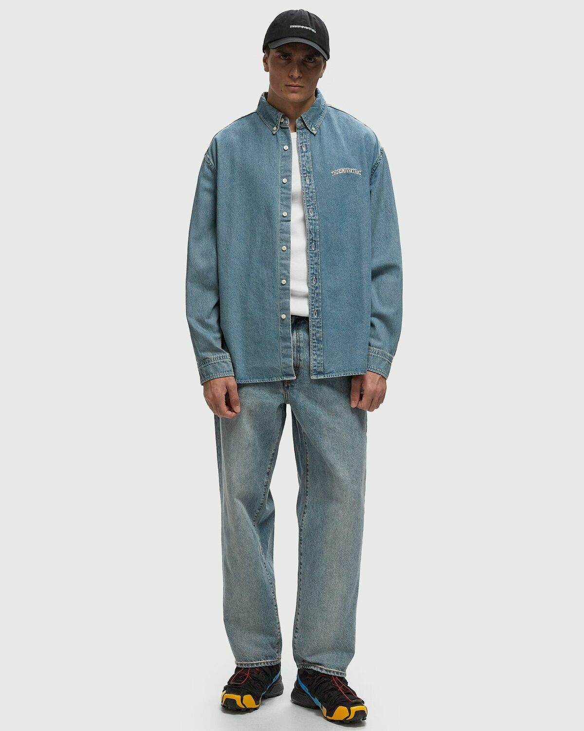 Thisisneverthat Washed Denim Shirt Blue Longsleeves thisisneverthat