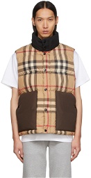 Burberry Beige Insulated Check Vest