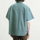 Le Père Men's Double Short Sleeve Shirt in Office Green