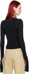 MM6 Maison Margiela Black Inverted Seam Sweater