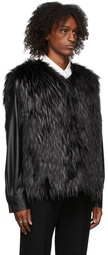 We11done Black Faux-Fur Vest