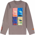 Heron Preston Men's Long Sleeve Multi Heron Censored T-Shirt in Grey