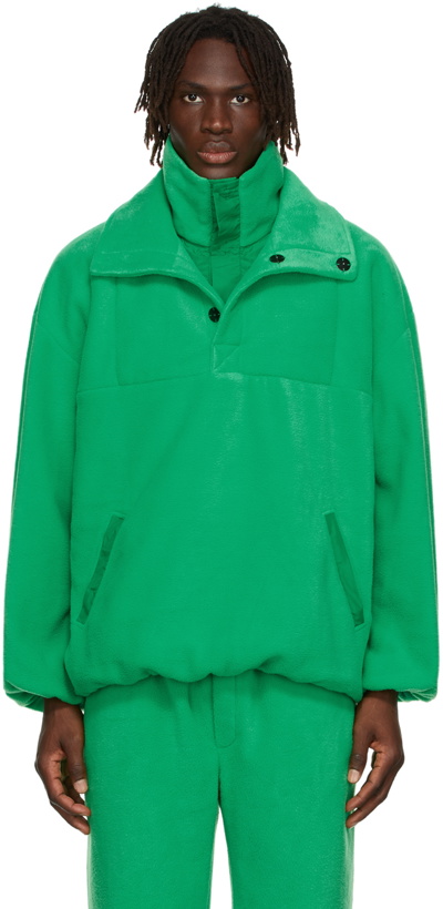 Photo: Situationist Reversible Green Satin & Fleece Jacket