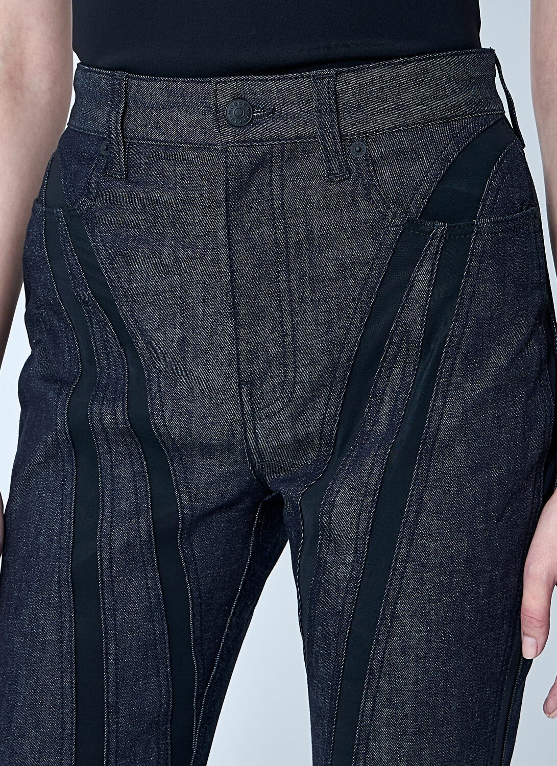 Mugler Capri Denim Cropped Pants