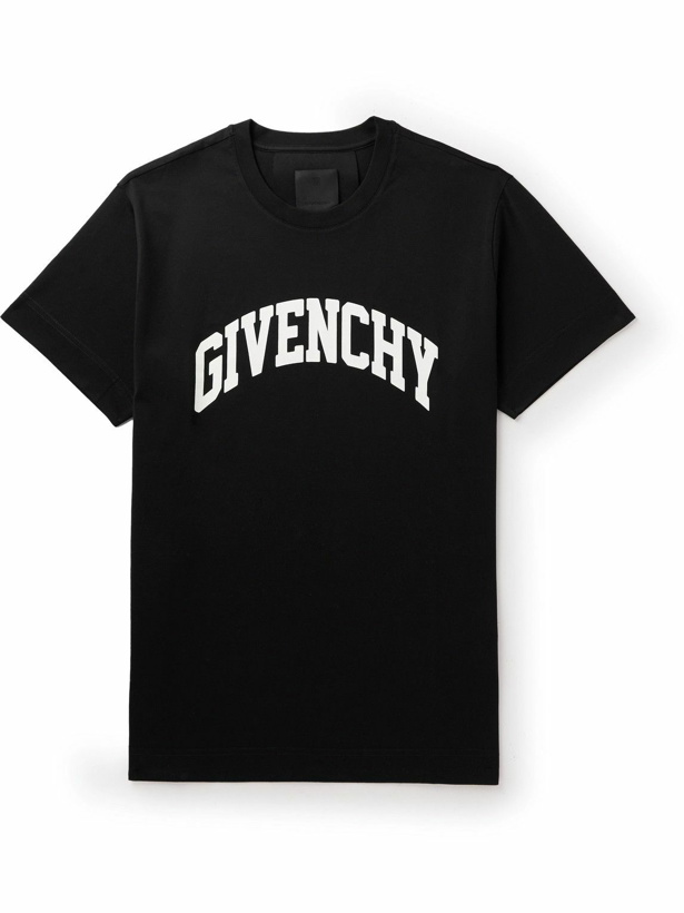 Photo: Givenchy - College Logo-Print Cotton-Jersey T-Shirt - Black