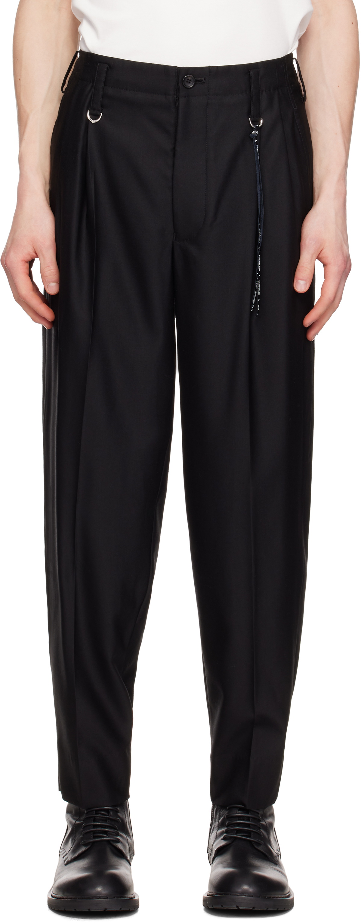 MASTERMIND WORLD Black Summer Wool Trousers