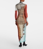 Jean Paul Gaultier Fire printed mesh bodysuit