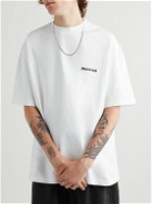 Balenciaga - Oversized Logo-Embroidered Cotton-Jersey T-Shirt - White