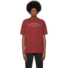 Palm Angels Burgundy Vintage Logo T-Shirt