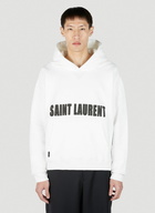 Saint Laurent - Logo Print Hooded Sweatshirt in White