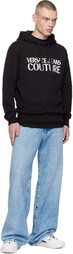 Versace Jeans Couture Black Screen-Printed Hoodie