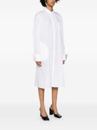 Peter Do White Side-Stripe Cotton Shirt Dress