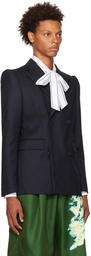 Dries Van Noten Navy Double-Breasted Blazer