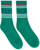 Versace Green Logo Socks