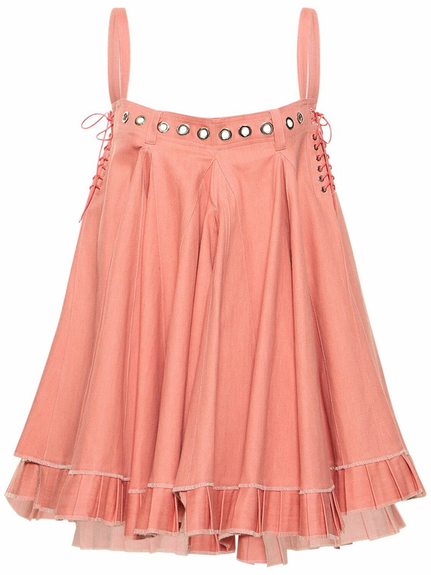 Photo: LUDOVIC DE SAINT SERNIN Denim Square Neck Baby Doll Mini Dress