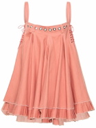 LUDOVIC DE SAINT SERNIN Denim Square Neck Baby Doll Mini Dress