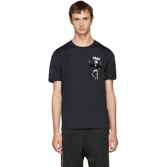 Photo: Dolce and Gabbana Black King Skeleton T-Shirt 