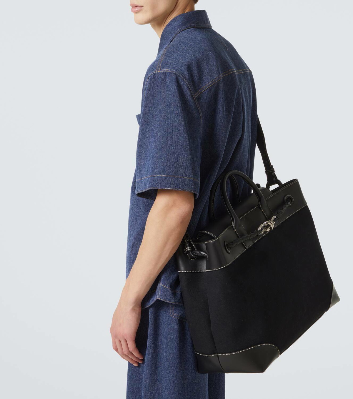 Bottega Veneta Andiamo Voyager leather-trimmed tote bag Bottega Veneta