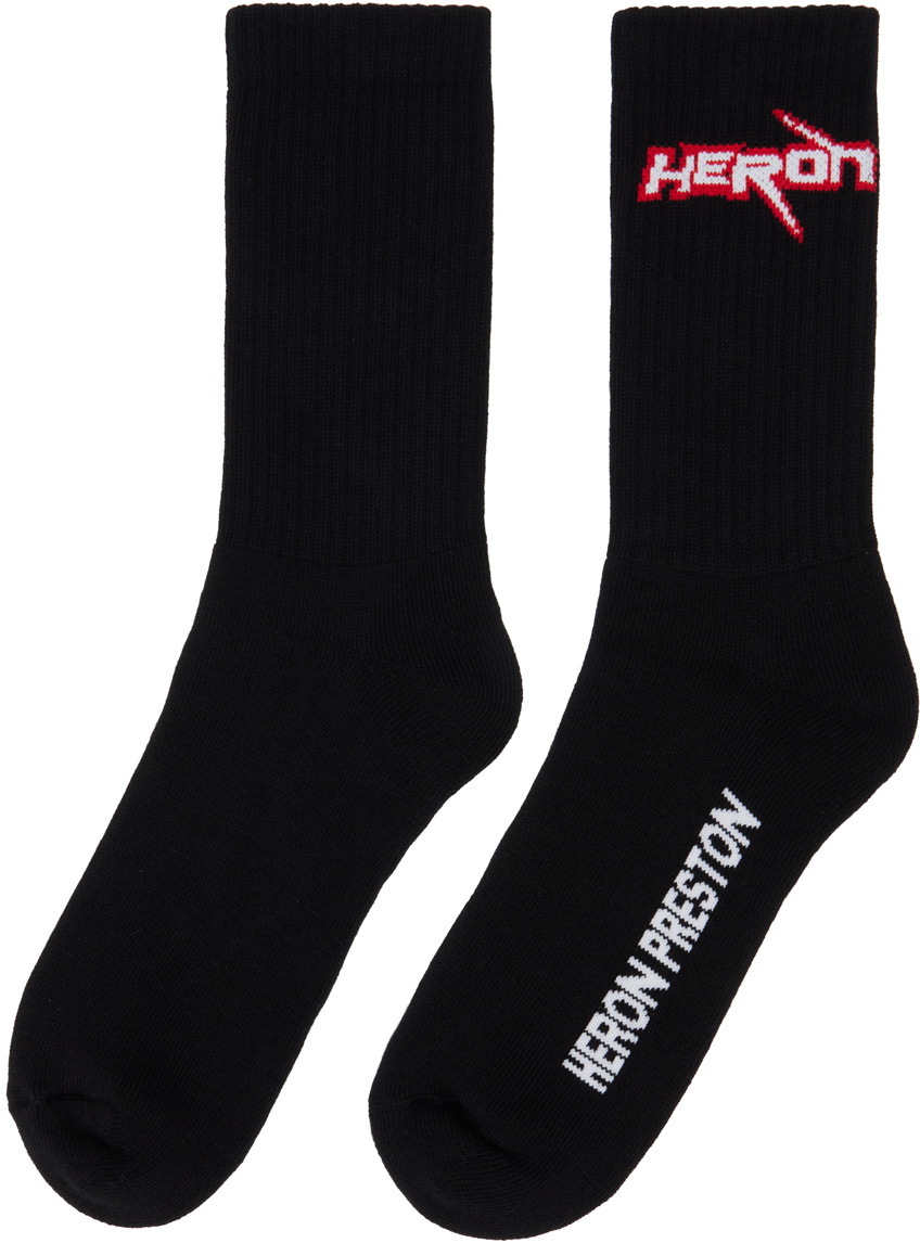 Heron Preston Black Race Heron Socks