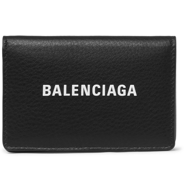 Photo: Balenciaga - Logo-Print Textured-Leather Bifold Cardholder - Men - Black