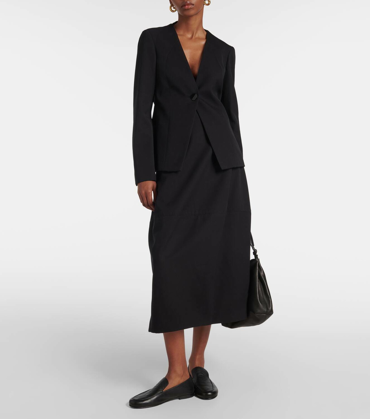 Fforme Skye cotton and wool midi skirt
