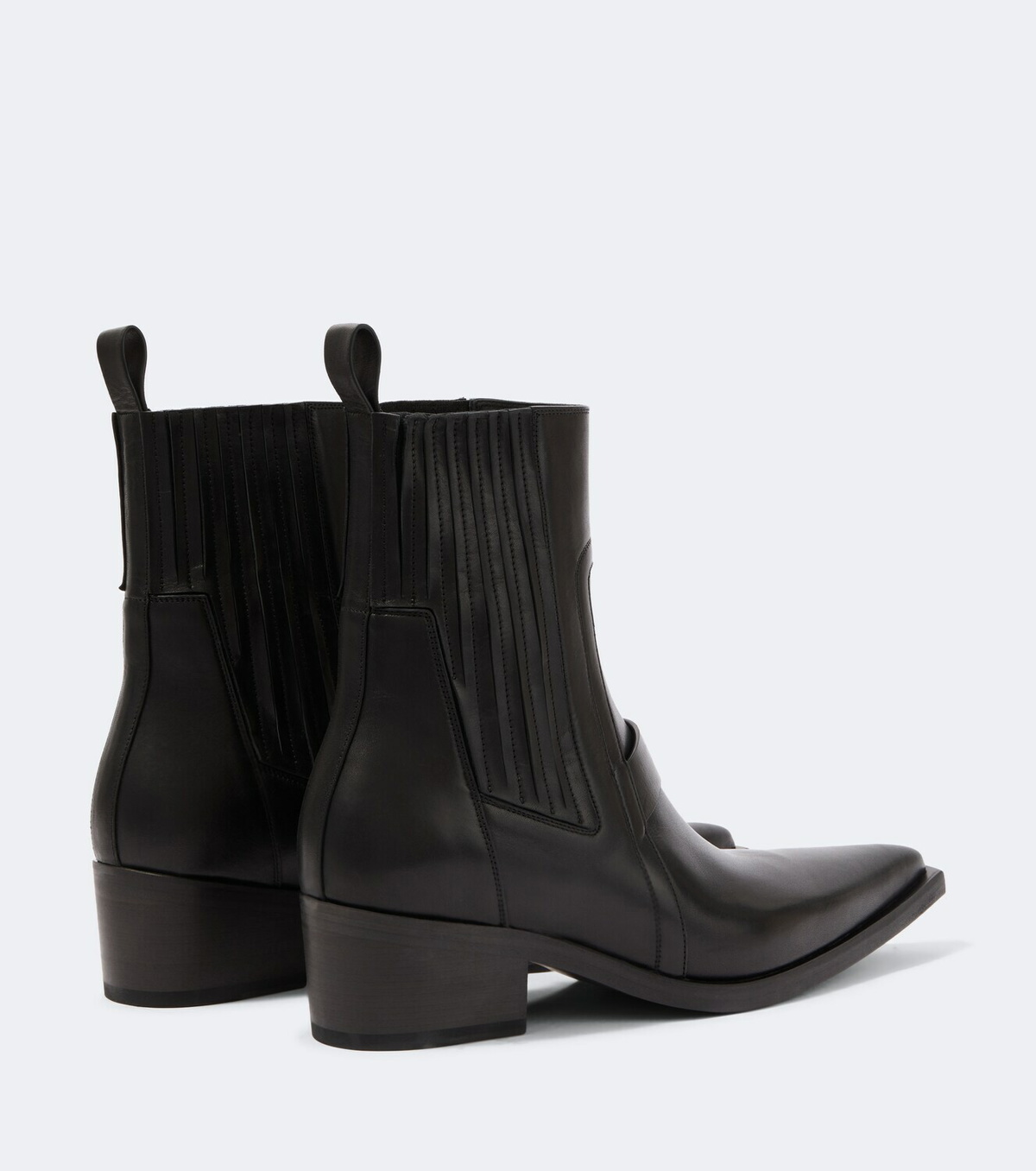 Rick Owens Pointed Silver leather ankle boots