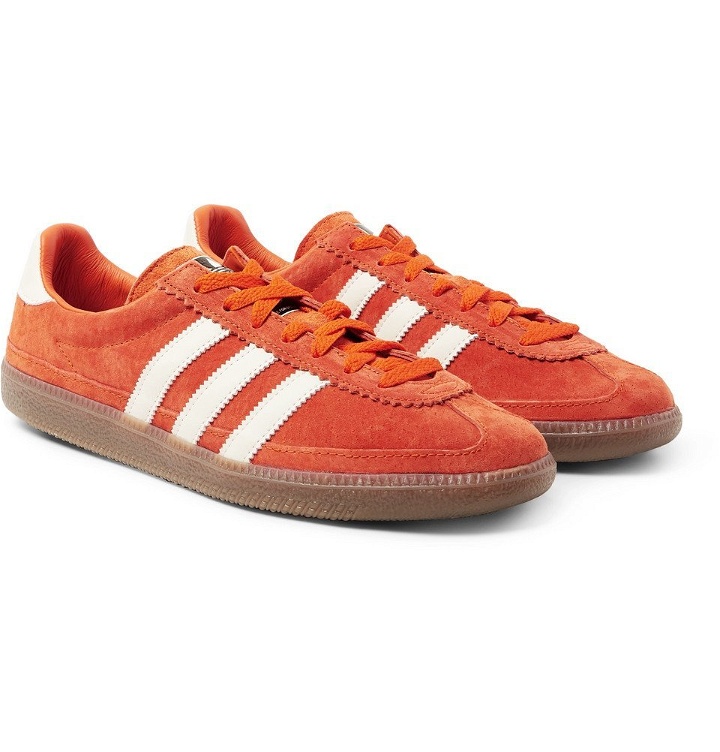 Photo: adidas Consortium - SPEZIAL Whalley Leather-Trimmed Suede Sneakers - Orange
