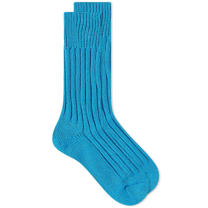 Photo: decka Heavyweight Plain Sock in Neon Blue