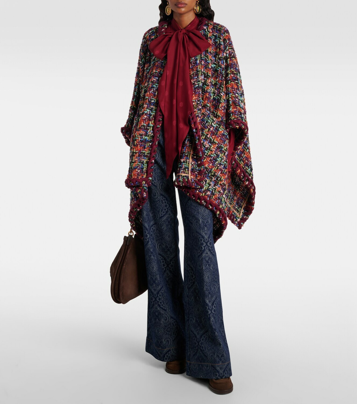 Etro Wool, mohair, and cotton-blend cape