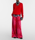 Dries Van Noten Floral pleated cotton jersey sweatpants