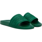 Casablanca Green Embossed-Logo Pool Slides