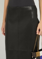Nour Hammour Selly Suede Midi Skirt Black