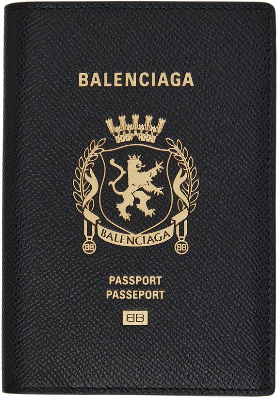Photo: Balenciaga Black Stamped Passport Holder