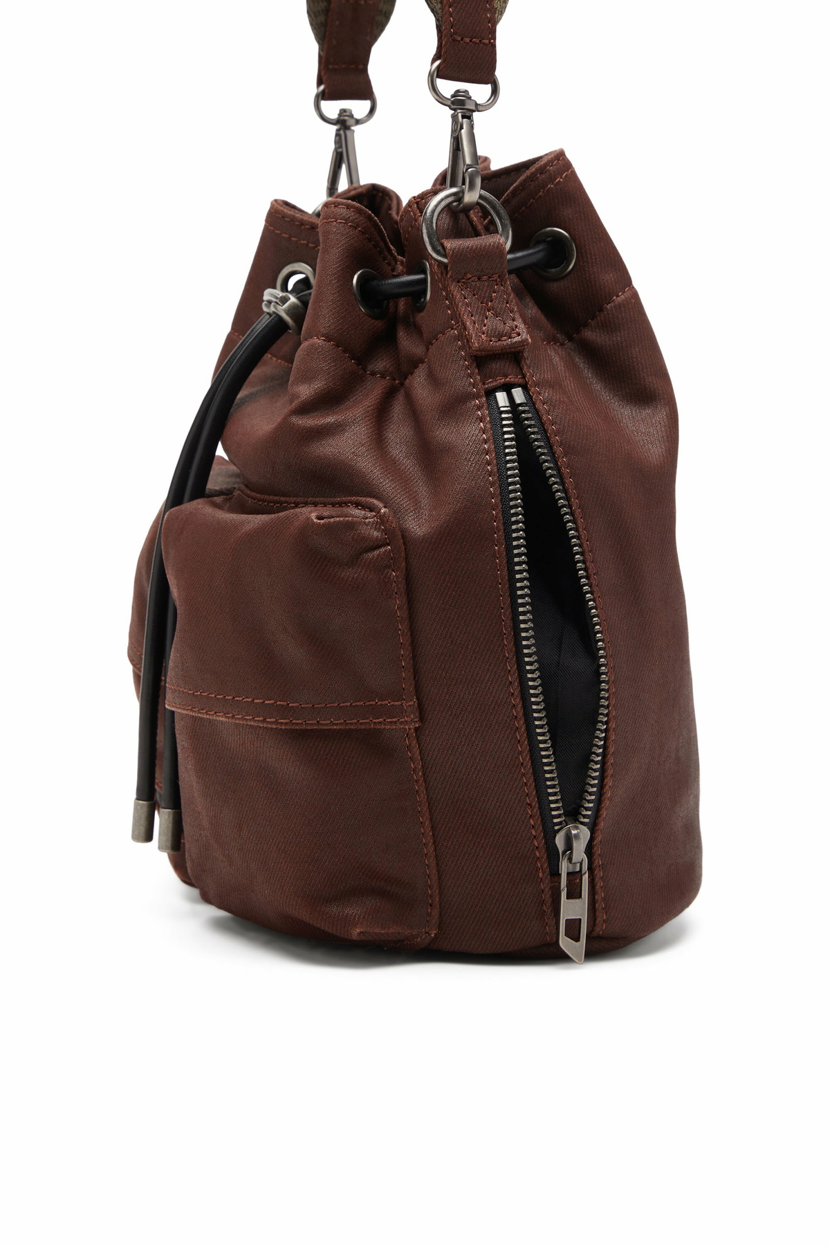 Diesel Multi-Pkts - Cotton bag with multiple pockets - Shoulder Bags - Unisex - Brown