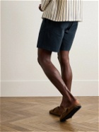 Mr P. - Straight-Leg Cotton-Blend Seersucker Shorts - Blue