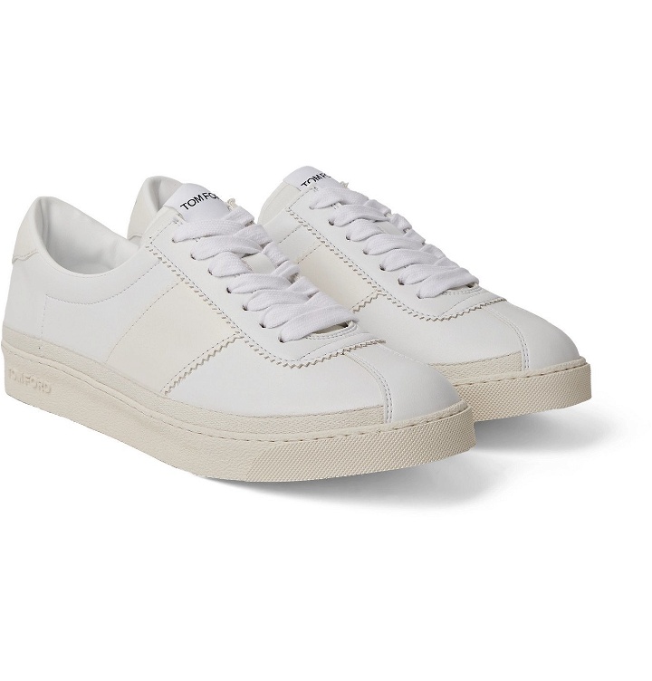 Photo: TOM FORD - Bannister Leather Sneakers - White