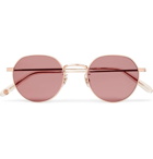 Garrett Leight California Optical - Robson Round-Frame Rose Gold-Tone Stainless Steel Sunglasses - Red