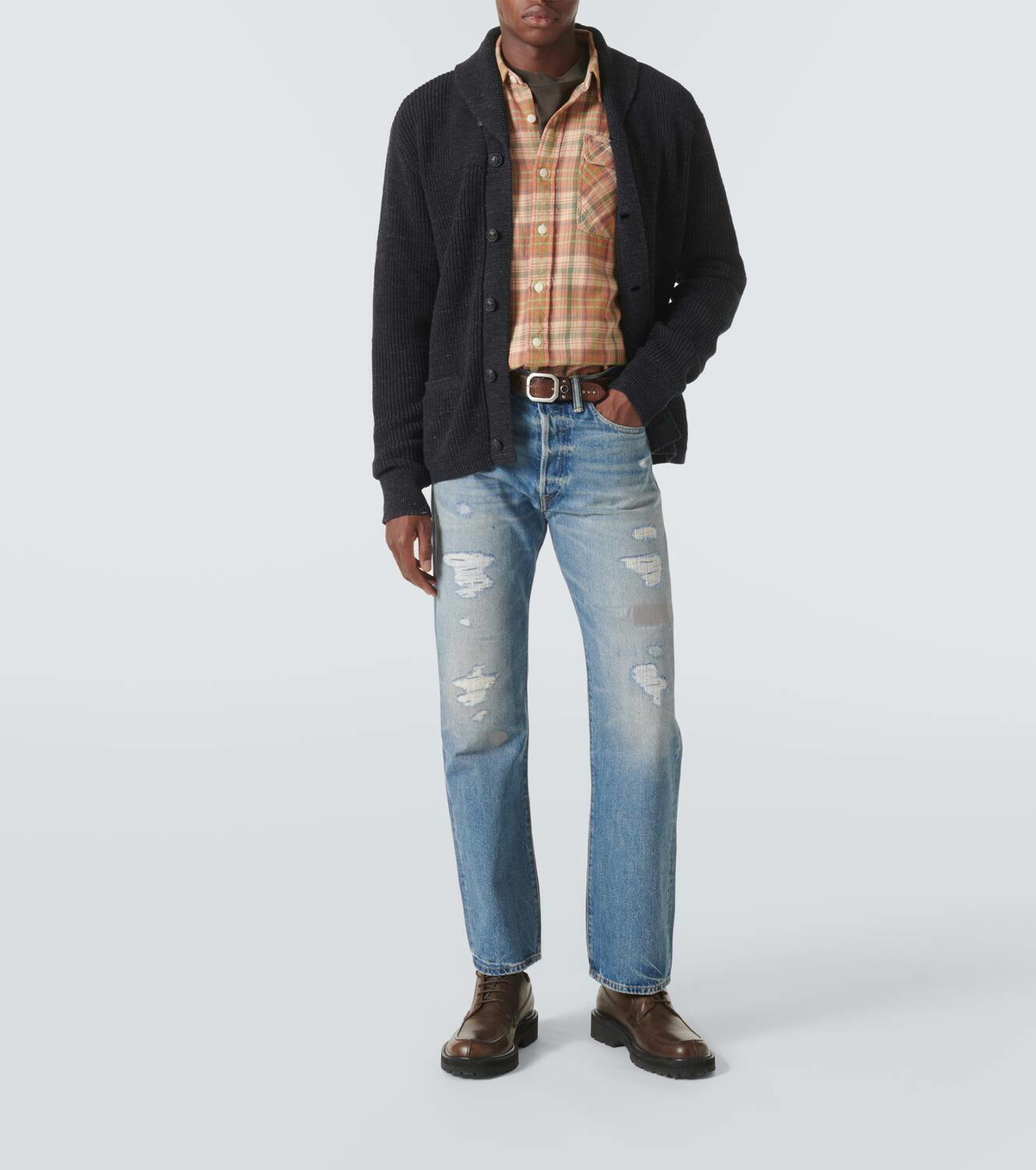 RRL Ribbed-knit cotton cardigan RRL