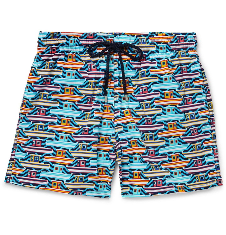 Photo: Vilebrequin - Moonrise Mid-Length Printed Swim Shorts - Blue