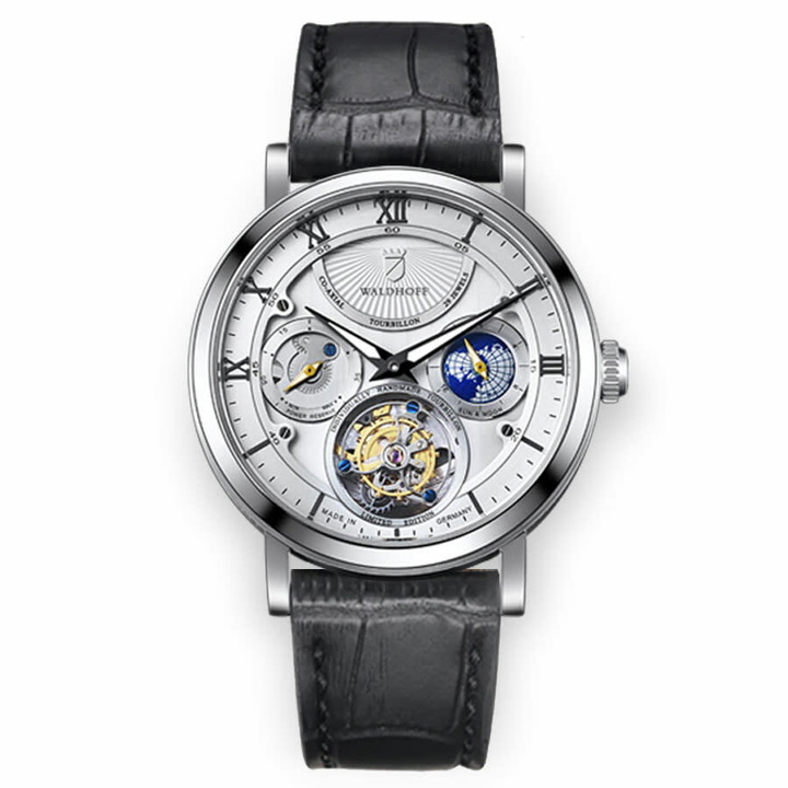 Photo: Waldhoff Ultramatic Hand Wind Silver Dial Mens Watch MWF-05-SS-01-WBK
