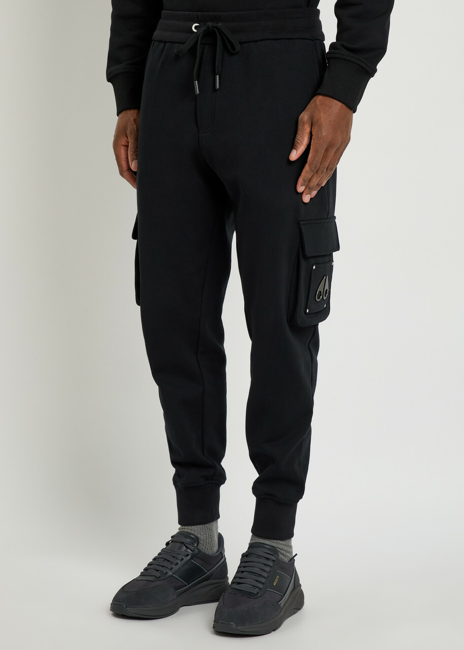Moose Knuckles Hartsfield Tapered-leg Cotton Cargo Sweatpants Black