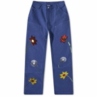 Sky High Farm Men's Embroidered Jeans in Blue