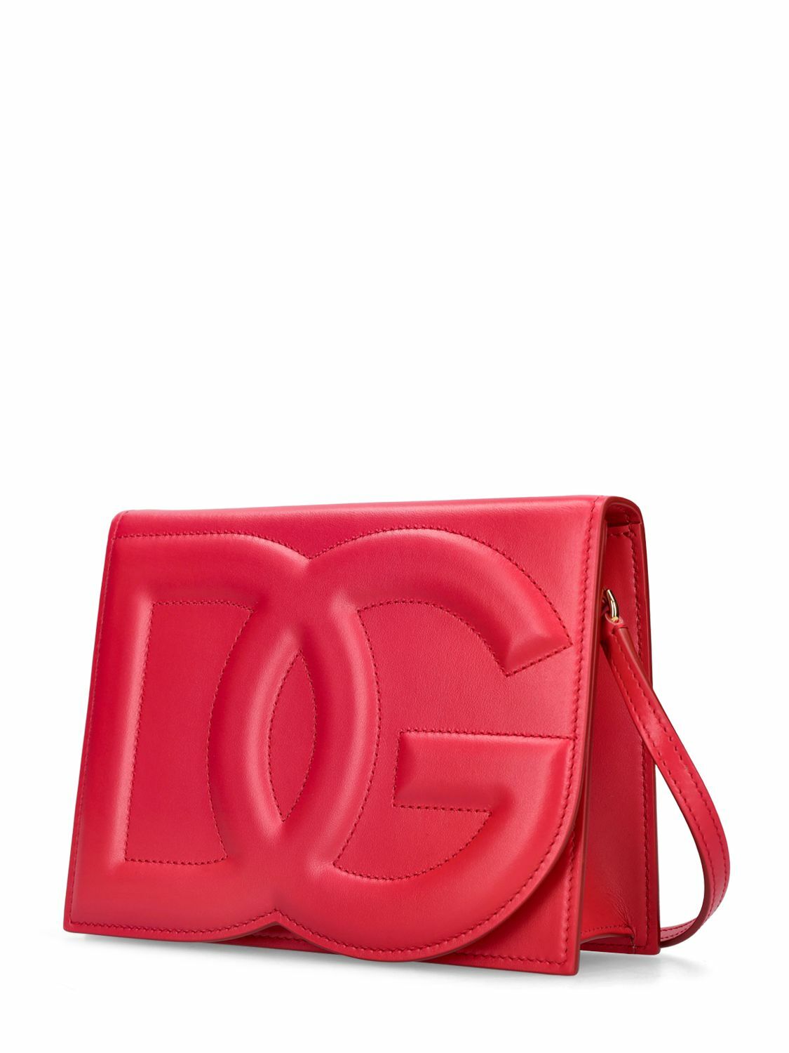 国内発 DOLCE & GABBANA ロゴレッドレザーショルダーバッグ DOLCE & GABBANA - Logo Leather Shoulder Bag Dolce & Gabbana