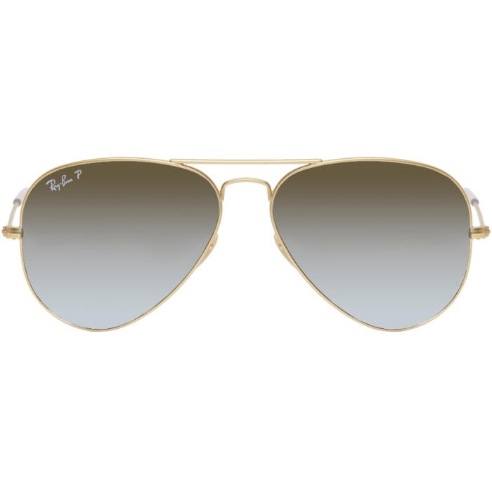 Photo: Ray-Ban Gold and Grey Aviator Sunglasses